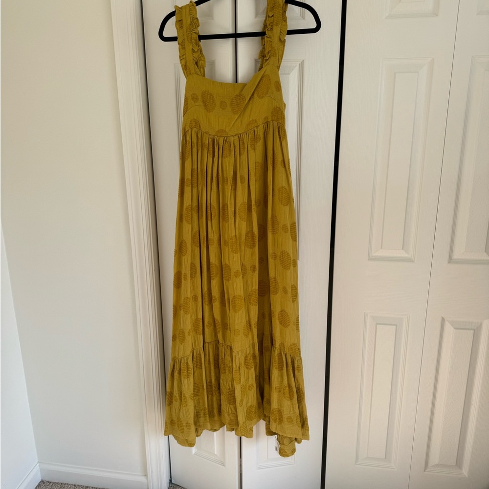 Vici Yellow Pleated Sundress Sleeveless Casual